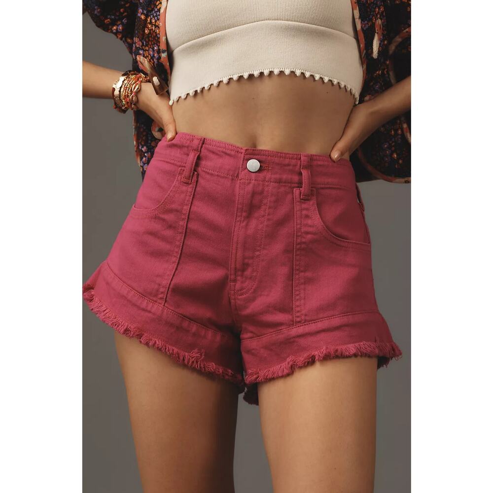 Pilcro Anthropologie Slouchy Frayed Denim Shorts NWT